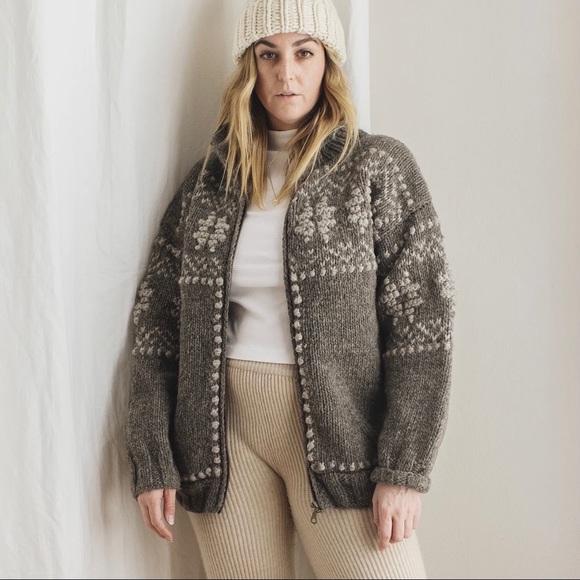 Vintage Cowichan wool sweater - size L - Picture 1 of 5